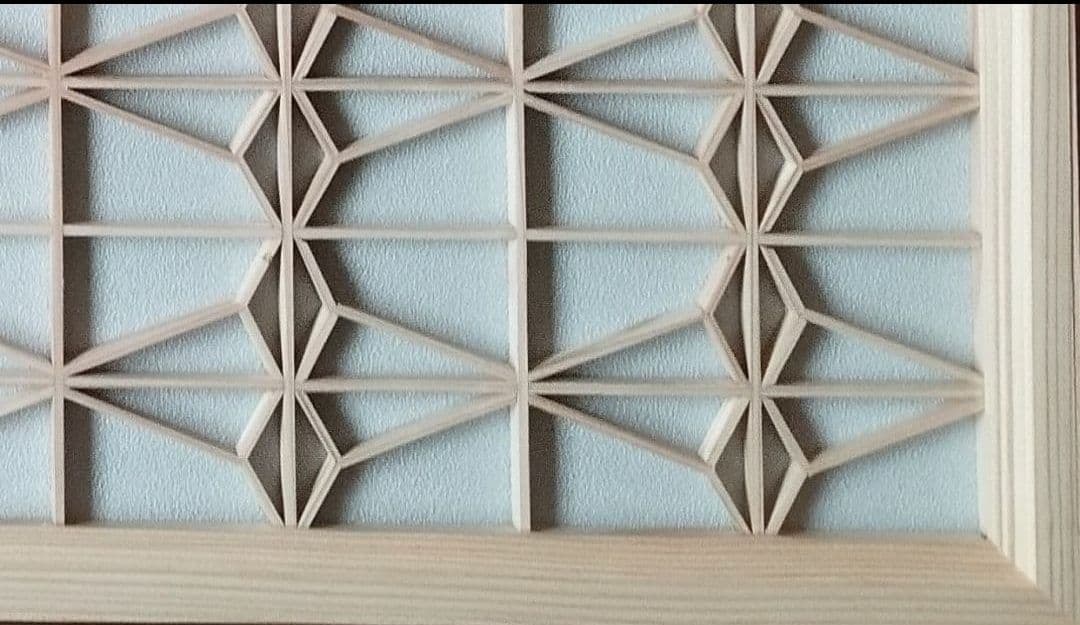 201❣️特価❣️組子クロス　アクリル板入り3枚一組木製額縁