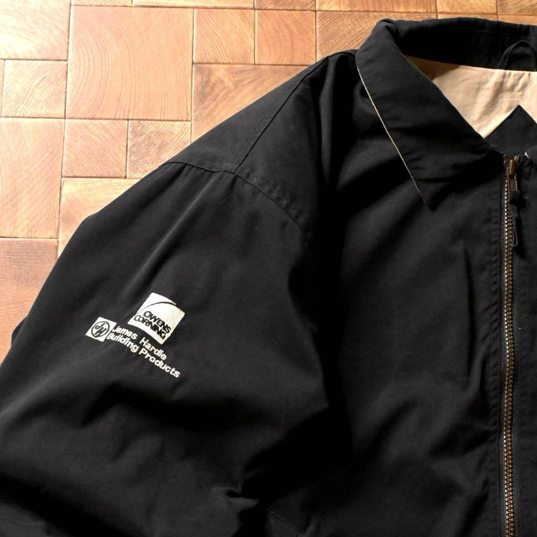 ダ*ー様 00s　US企業ロゴ　スイングトップ　ワークジャケット　ブラック　XL