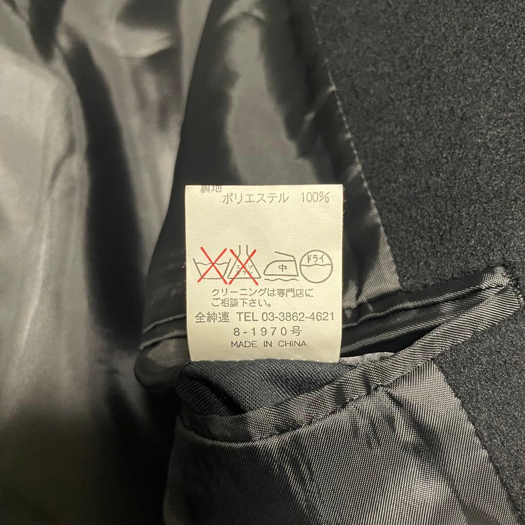 カシミヤ混×大きいサイズ【TORII】マキシ丈ダブルチェスターコート 黒 XL