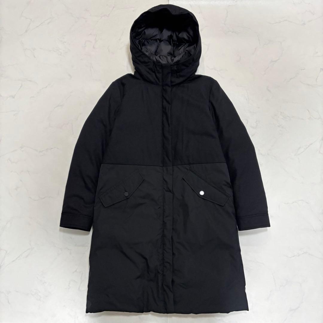 未使用級 ピーエスポールスミス ウール切替 ダウンコート ダウンジャケット 黒