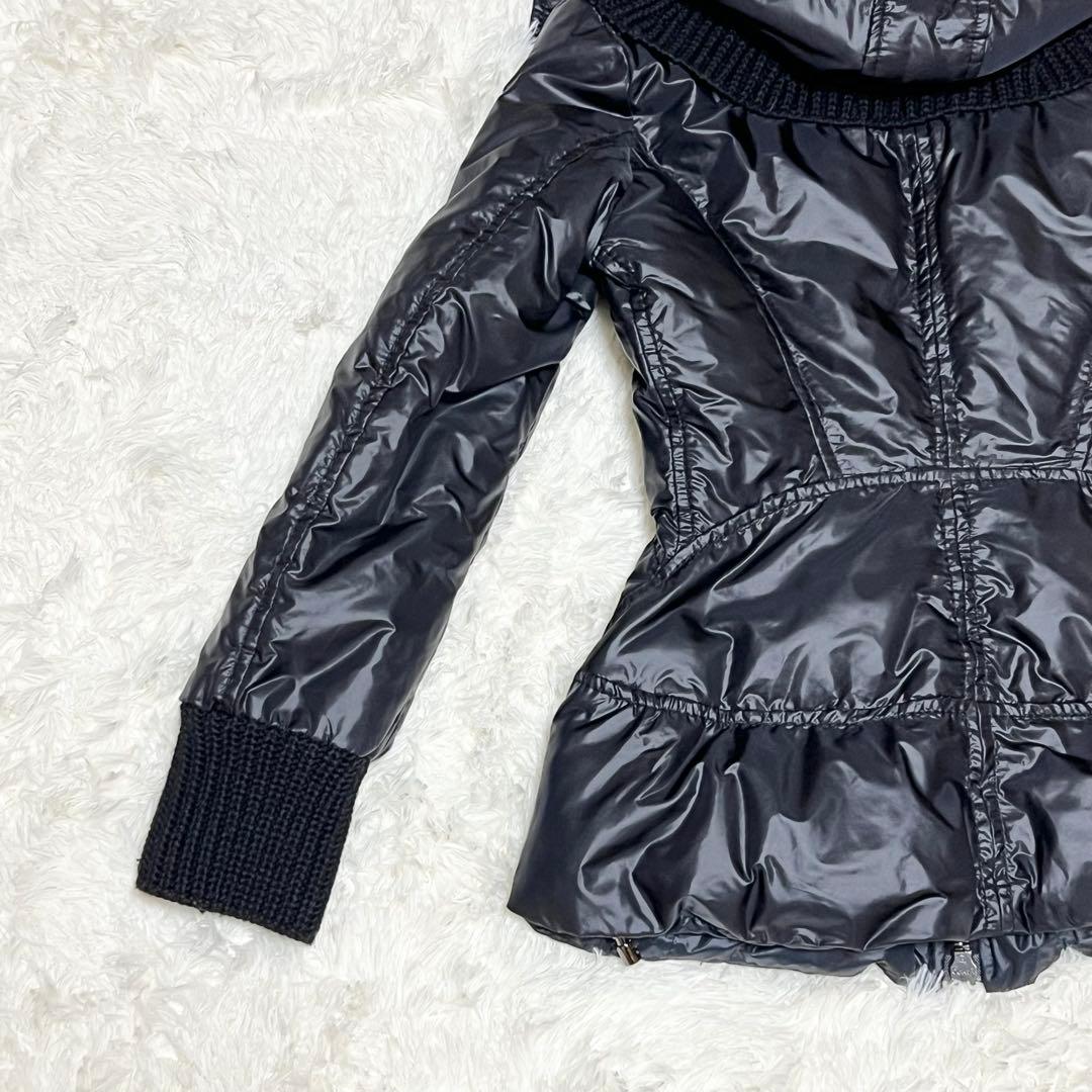 【美品】襟元　ニット　切替　ダウンジャケット ERMANNO SCERVINO