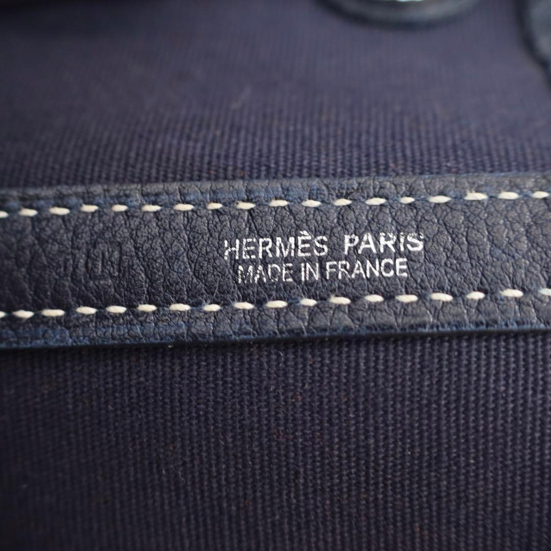 【美品❗✨】エルメス ガーデンパーティーPM トートバッグ ネイビー　紺