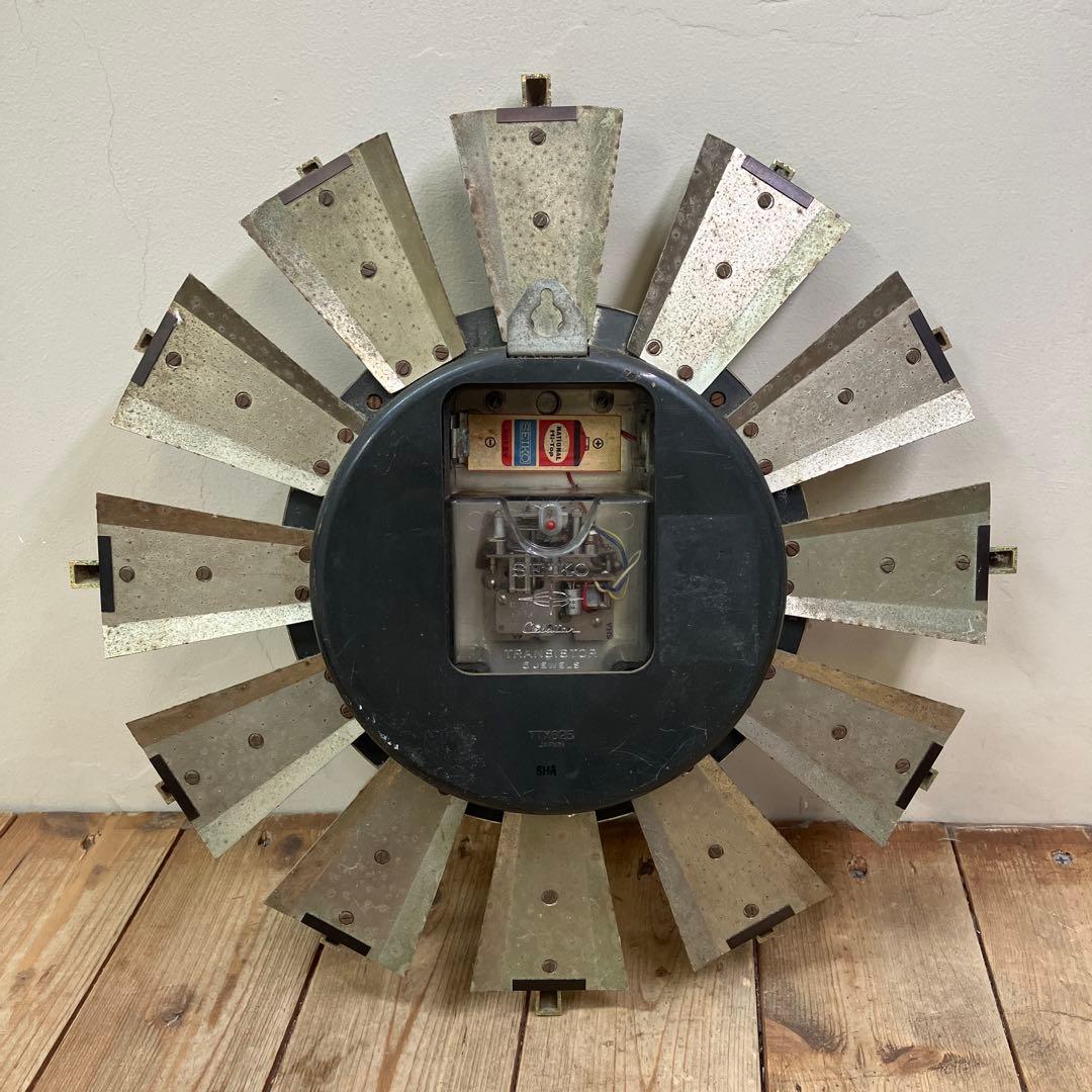 E-3 ジャンク品 ヴィンテージ セイコー サンバーストクロック 掛時計 時計