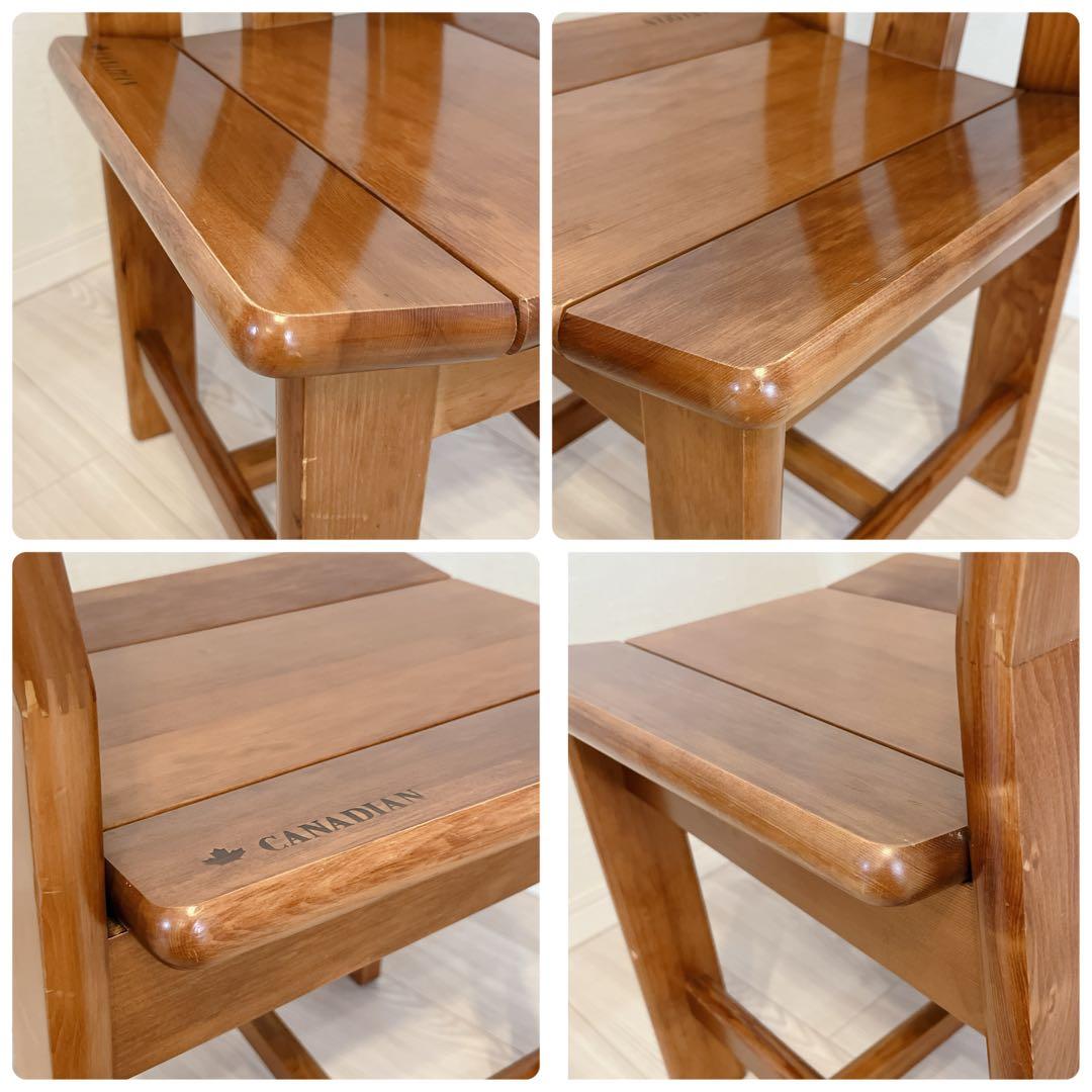 希少 カナディアン ダイニングチェア 2脚 無垢材 クラシック ビンテージ家具