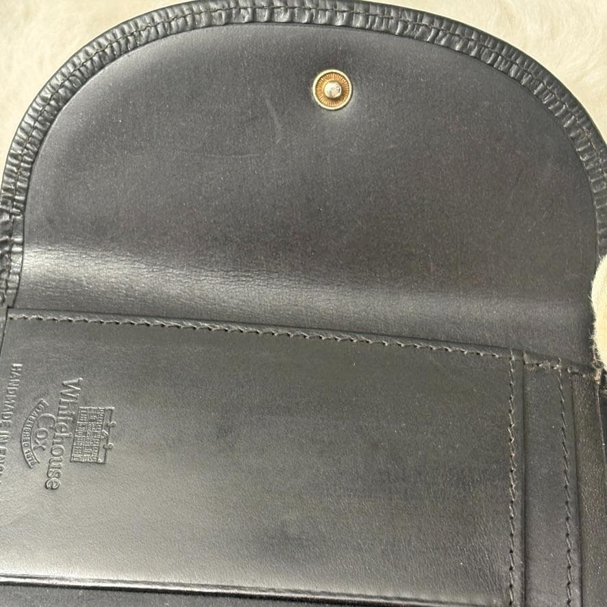 廃盤品　ホワイトハウスコックス　3つ折り財布 黒　ブライドルレザー 　英国製
