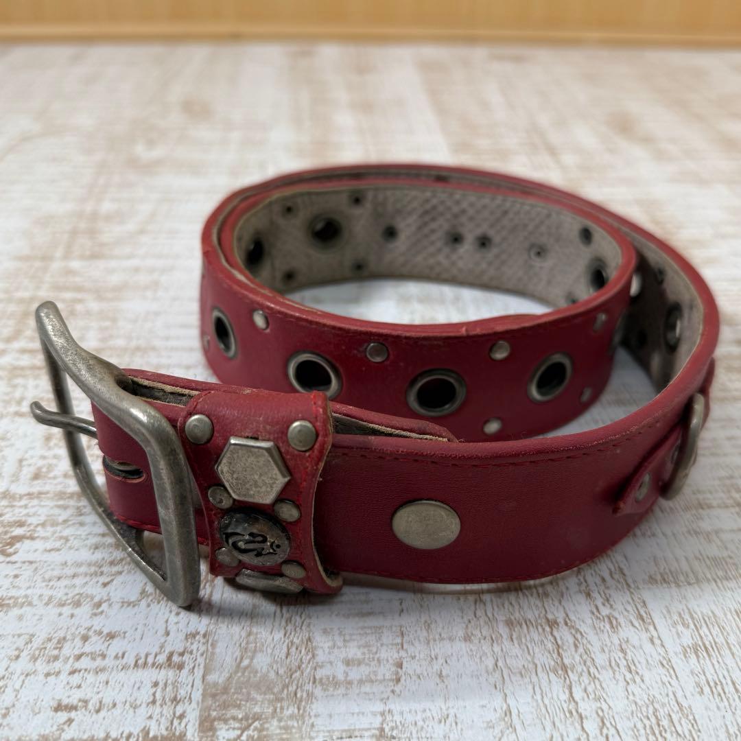 ケムリ kmrii ベルト　レッド　ヴィンテージ　KMRii