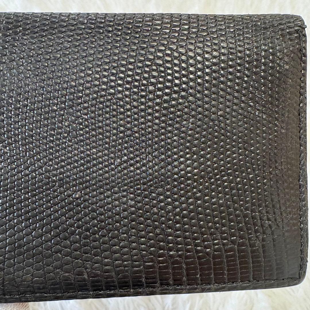 Camille Fournet 良品✨リザード レザー 長財布 二つ折り財布 黒