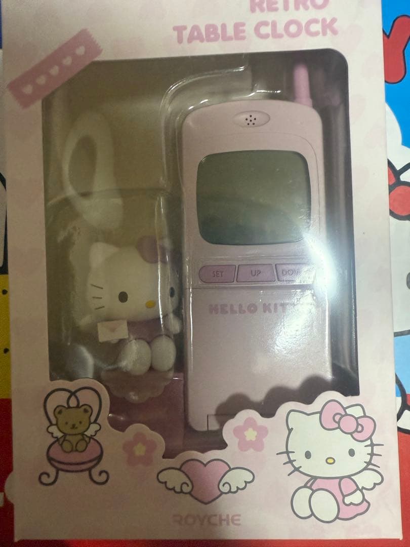 サンリオ　エンジェルキティ　時計　天使 ガラケー形置き時計
