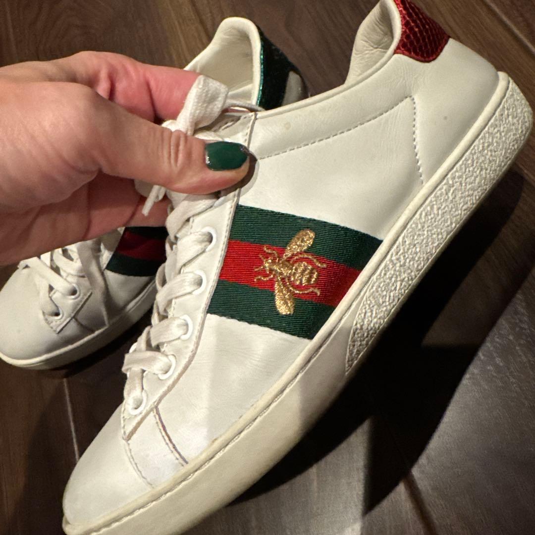 GUCCI ホワイトレザースニーカー 37