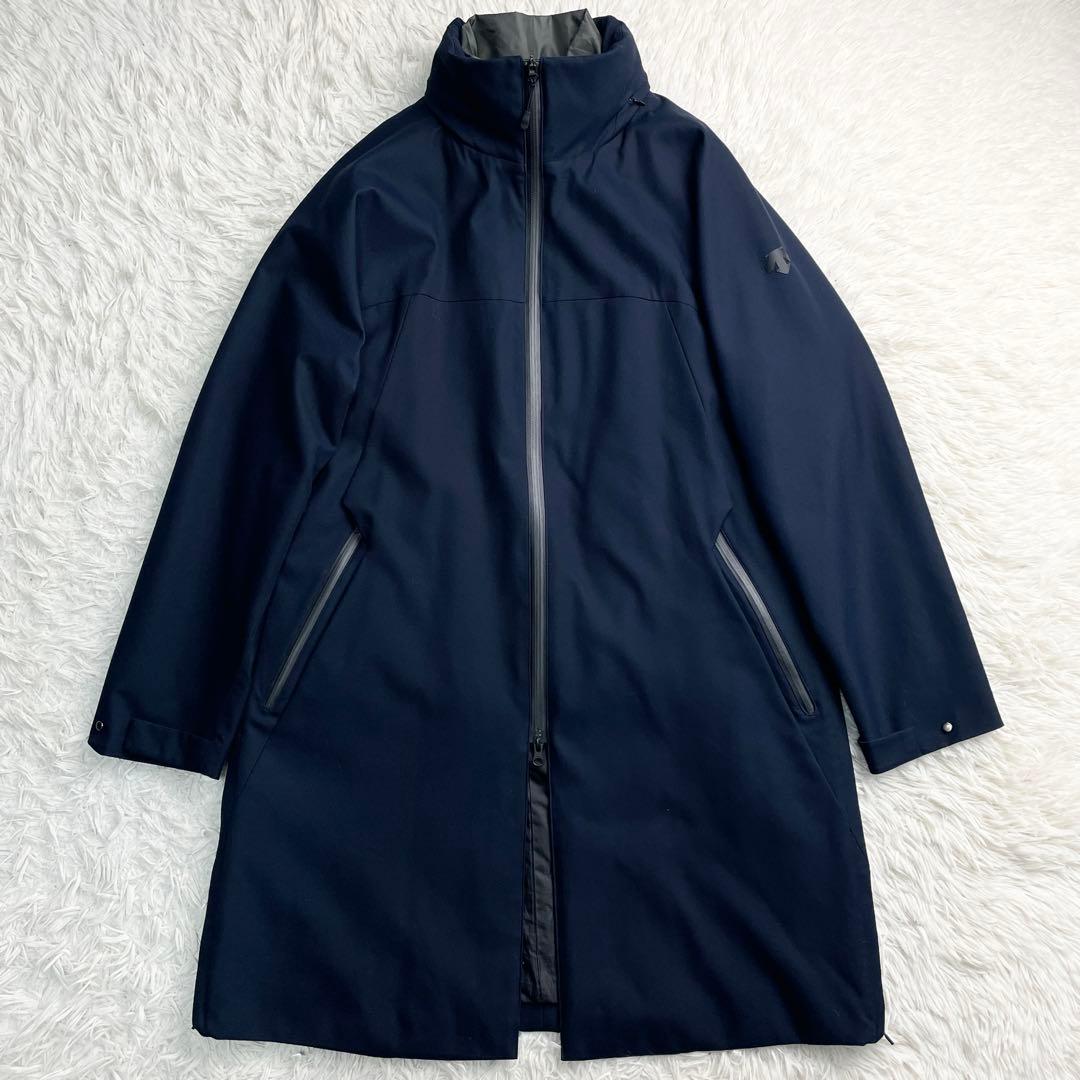 美品 Lサイズ DESCENTE スタンドカラーコート 着脱パファーベスト 撥水