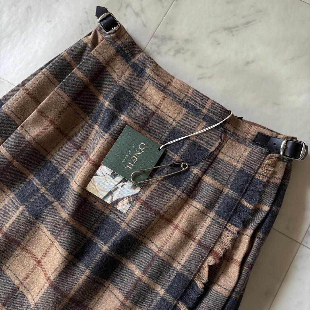 新品タグ付き オニールオブダブリン 柔らかブラウン マキシロングスカート91cm