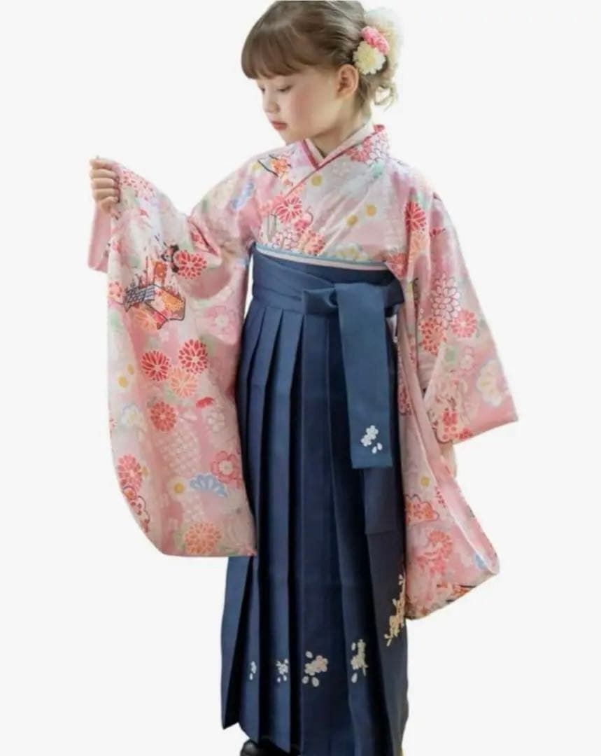 キャサリンコテージ　袴　110cm いにしえ華車桃×紺袴