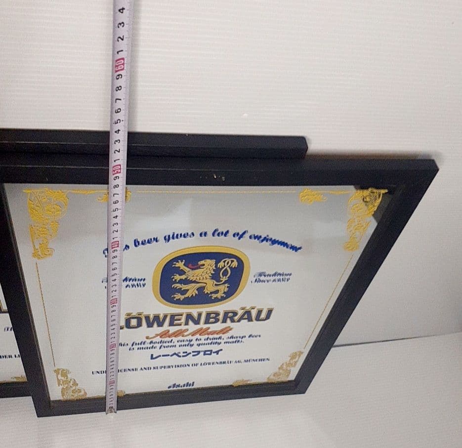 ２枚セット　Löwenbräu レーベンブロイ 大型パブミラー　　ビンテージ