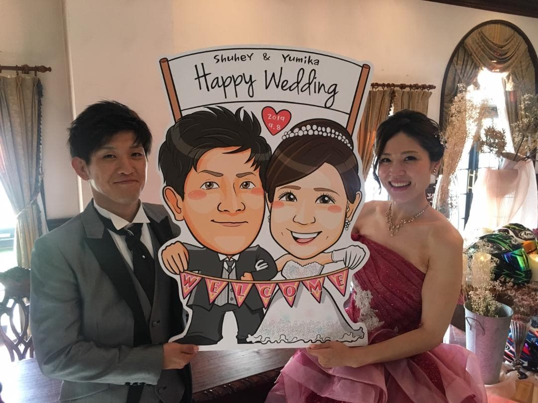 似顔絵特大パネル★結婚式　二次会　パーティ　似顔絵　サプライズ　プレゼント