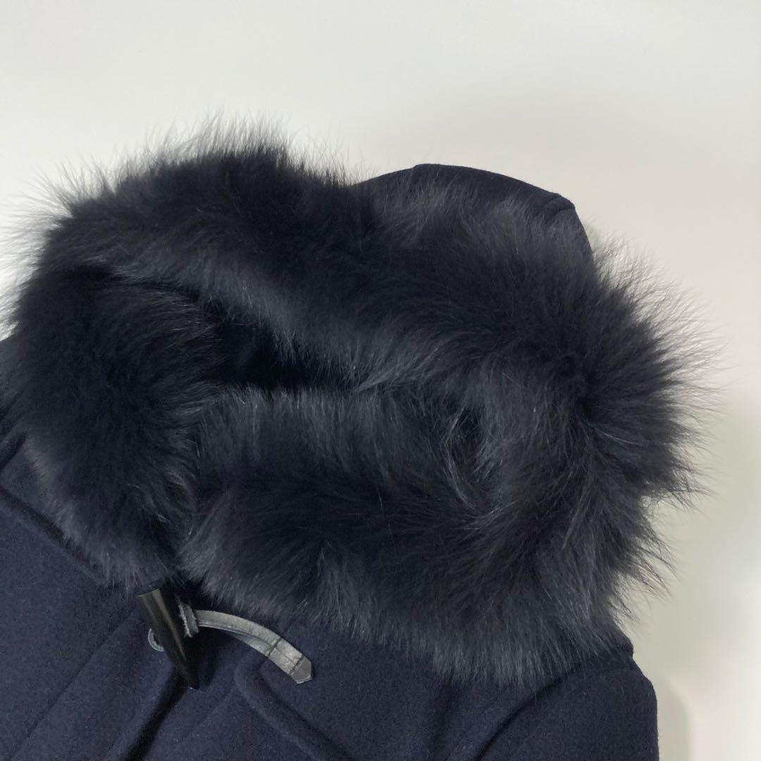 【美品】SHIPS メルトンファーダッフルコート ウール カシミヤ フォックス