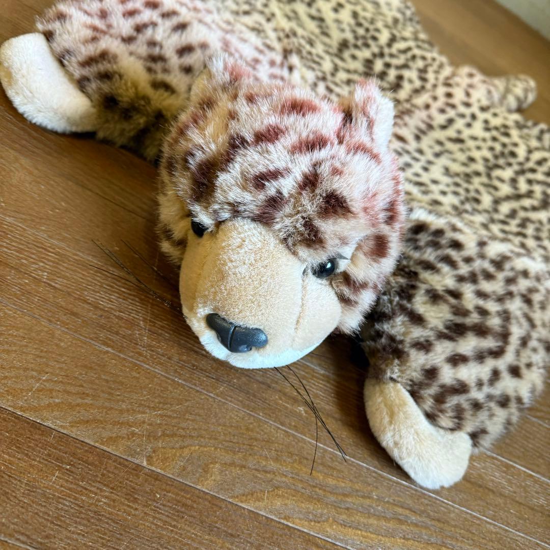 当時物 レトロ 昭和 ヒョウ ぬいぐるみ マット ラグ 滑り止め付き 個性派