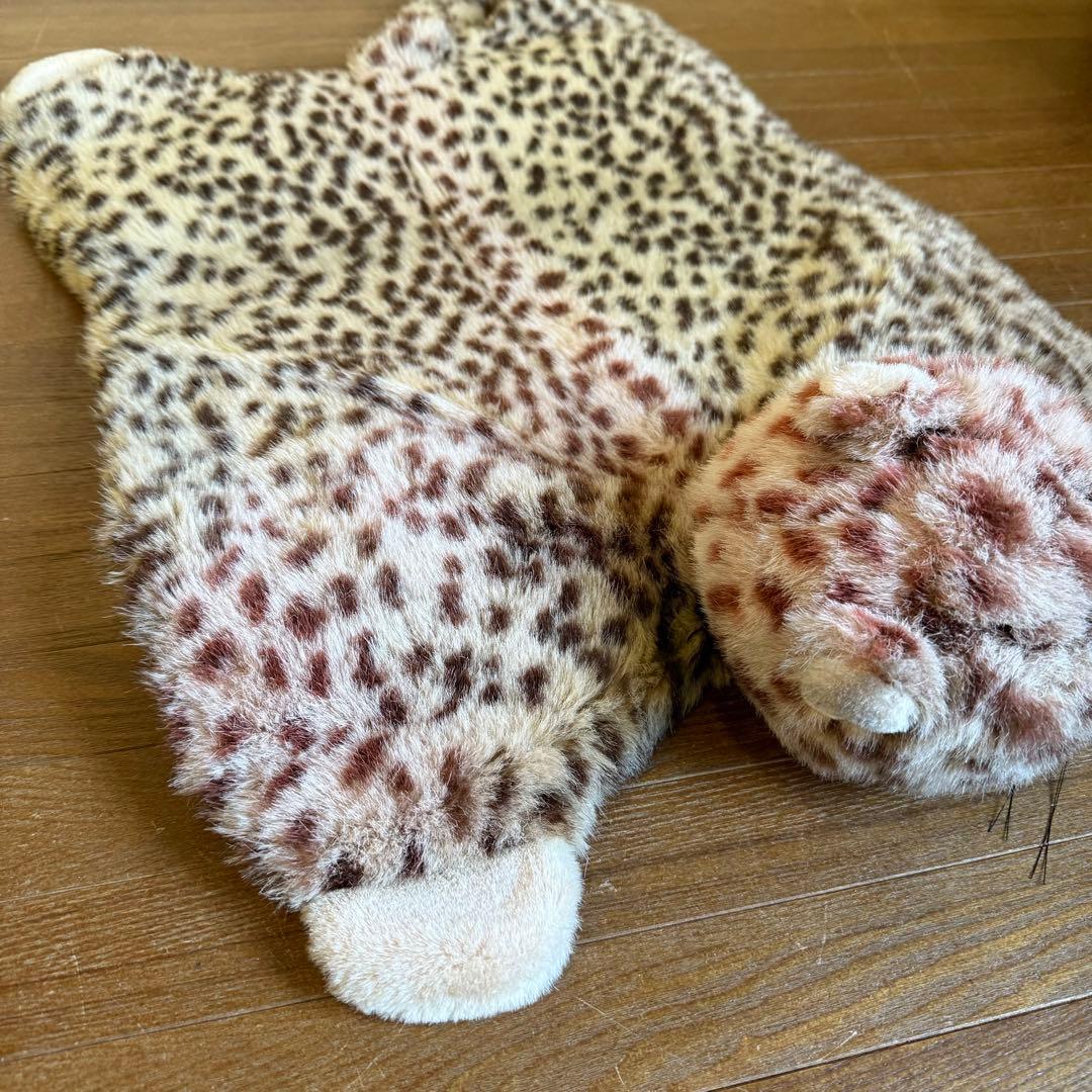 当時物 レトロ 昭和 ヒョウ ぬいぐるみ マット ラグ 滑り止め付き 個性派