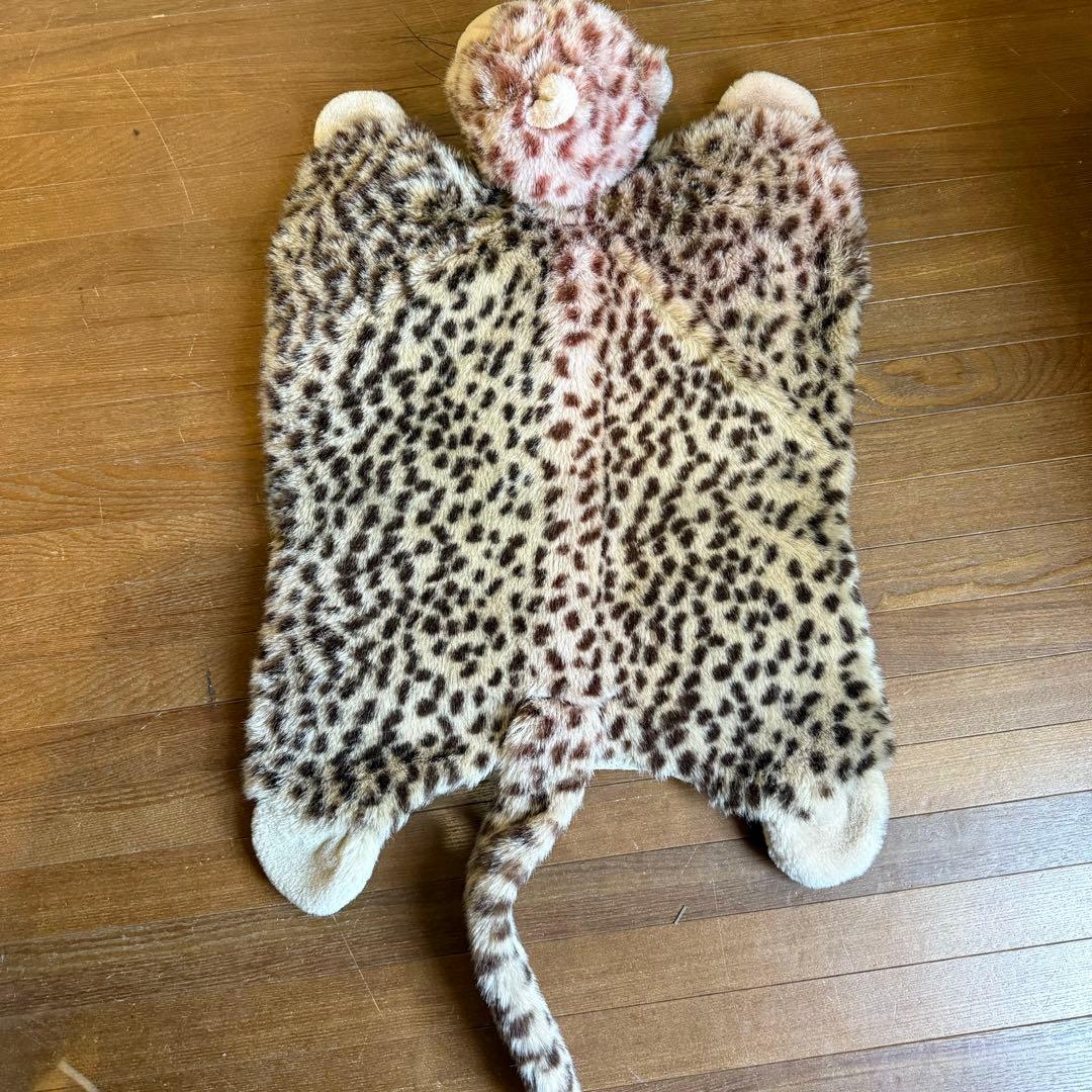 当時物 レトロ 昭和 ヒョウ ぬいぐるみ マット ラグ 滑り止め付き 個性派