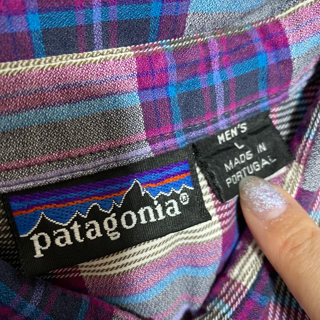 パタゴニア　チェックシャツ　パープル