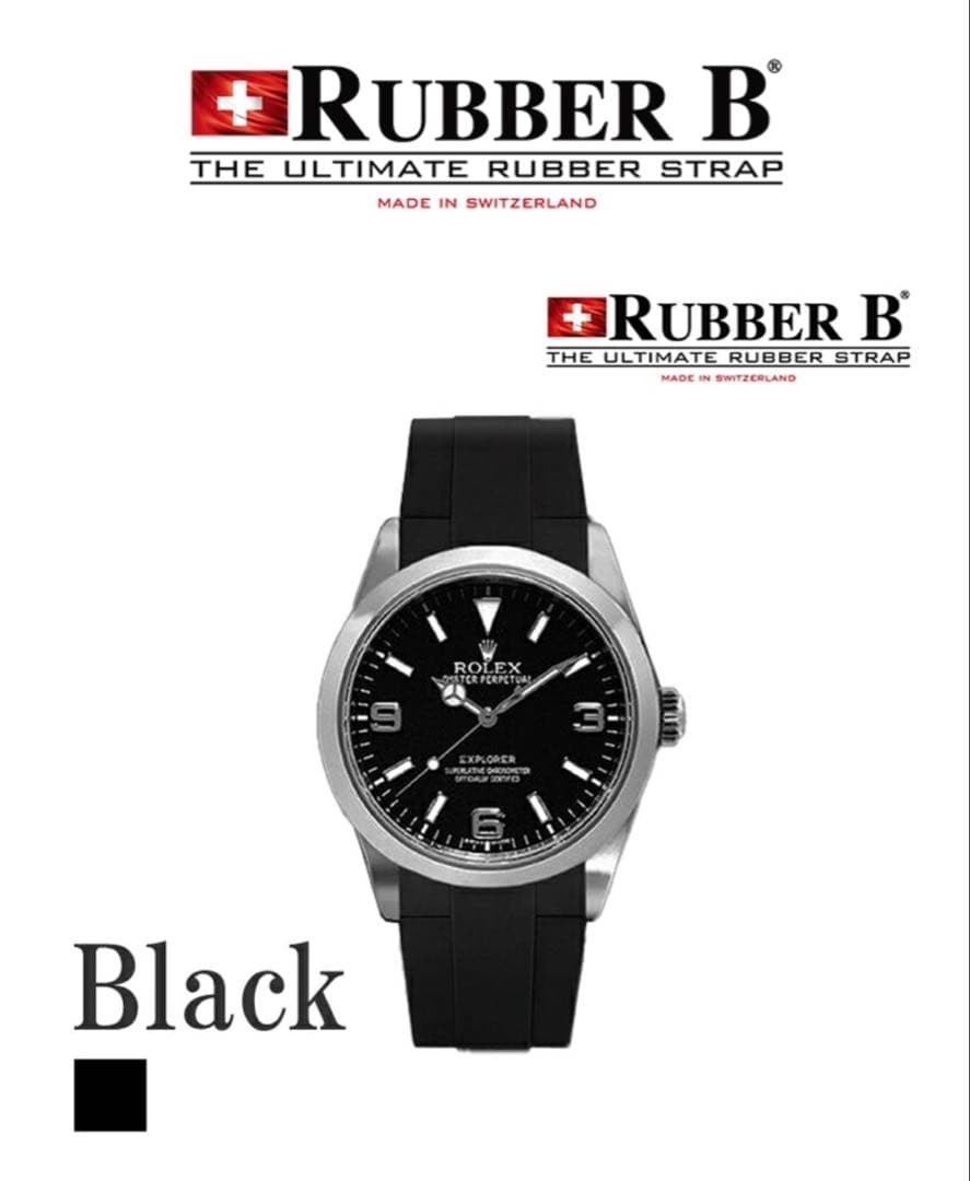 Rubber B ブラック ラバーストラップ 214270専用Mサイズ