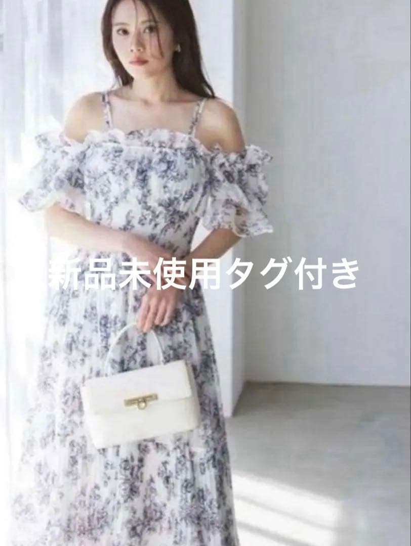 新品タグ付き SNIDEL Sustainableオフショルギャザーワンピース