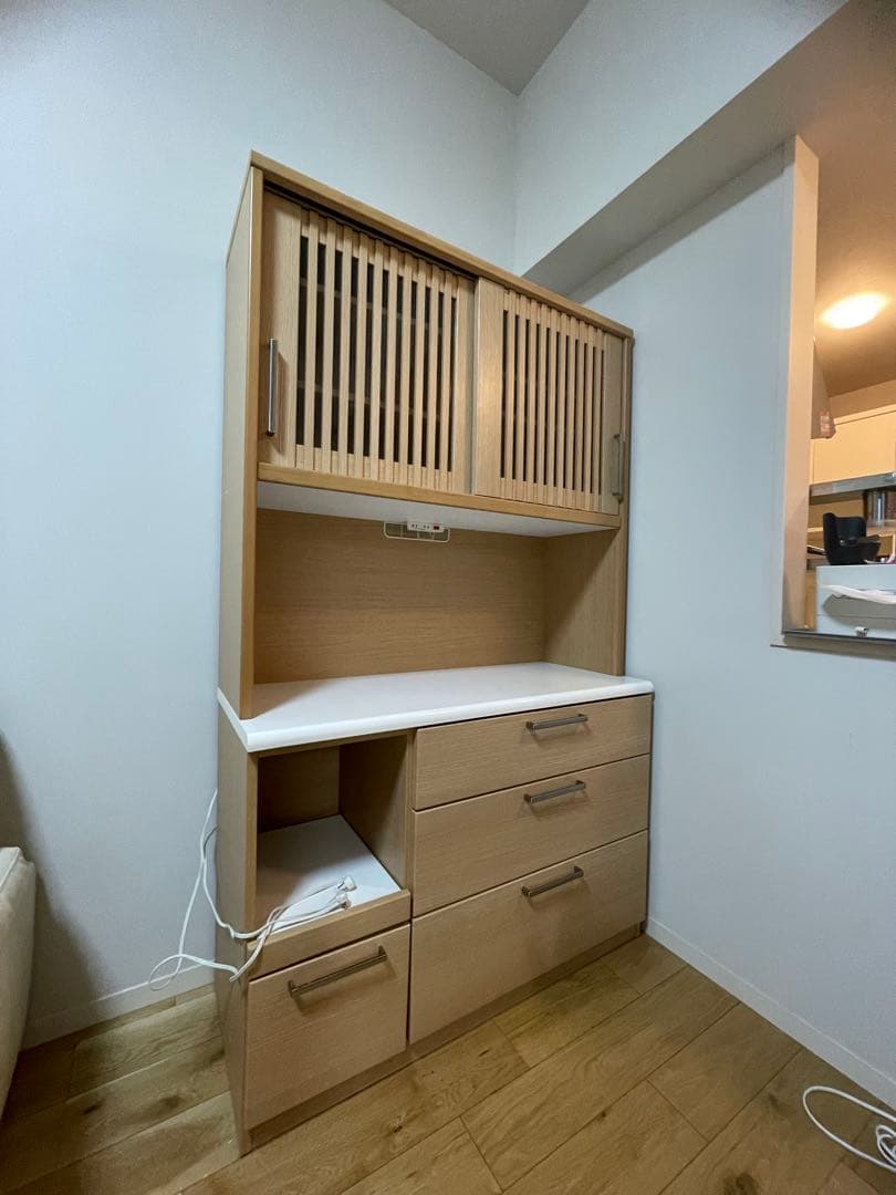 美品　ニトリ　レンジボート　木製キャビネット 120cm