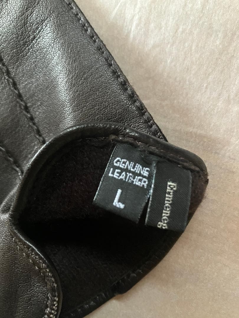 Ermenegildo Zegna レザー グローブ L ダークブラウン