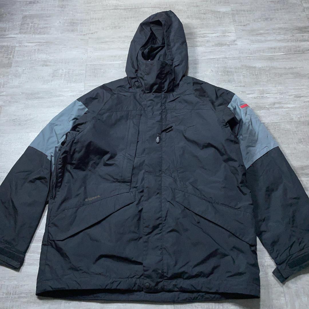 美品 お買い得★ キスマーク スキーウェア XL 大きいサイズ スノーボード 黒