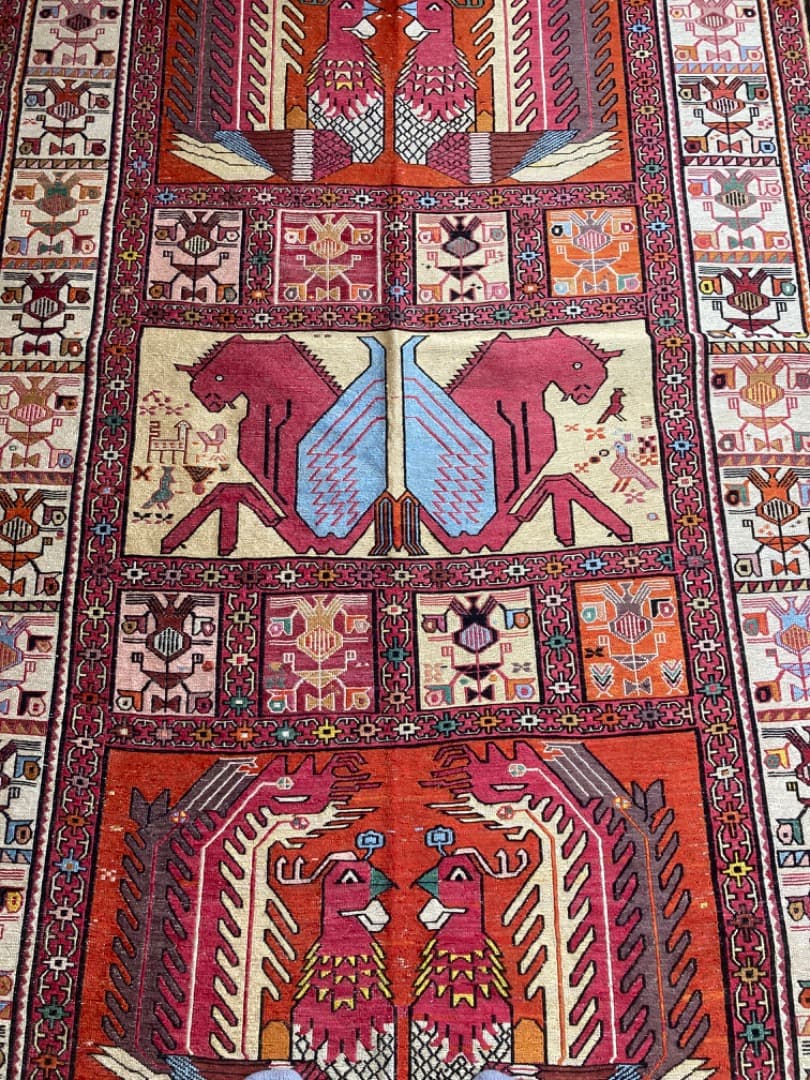 【在庫一掃セール】アルデビル キリム シルク 192cm×112cm