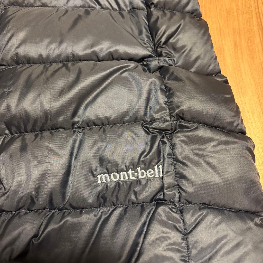 mont-bell ネイビーフード付きトラベルダウンコートS