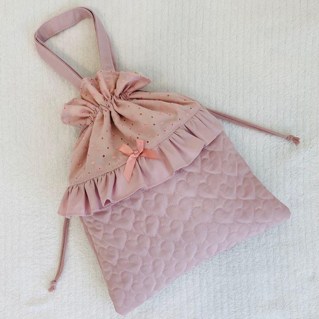 【ハンドメイド】入園入学グッズ(レース×ハートキルティング×リボン)