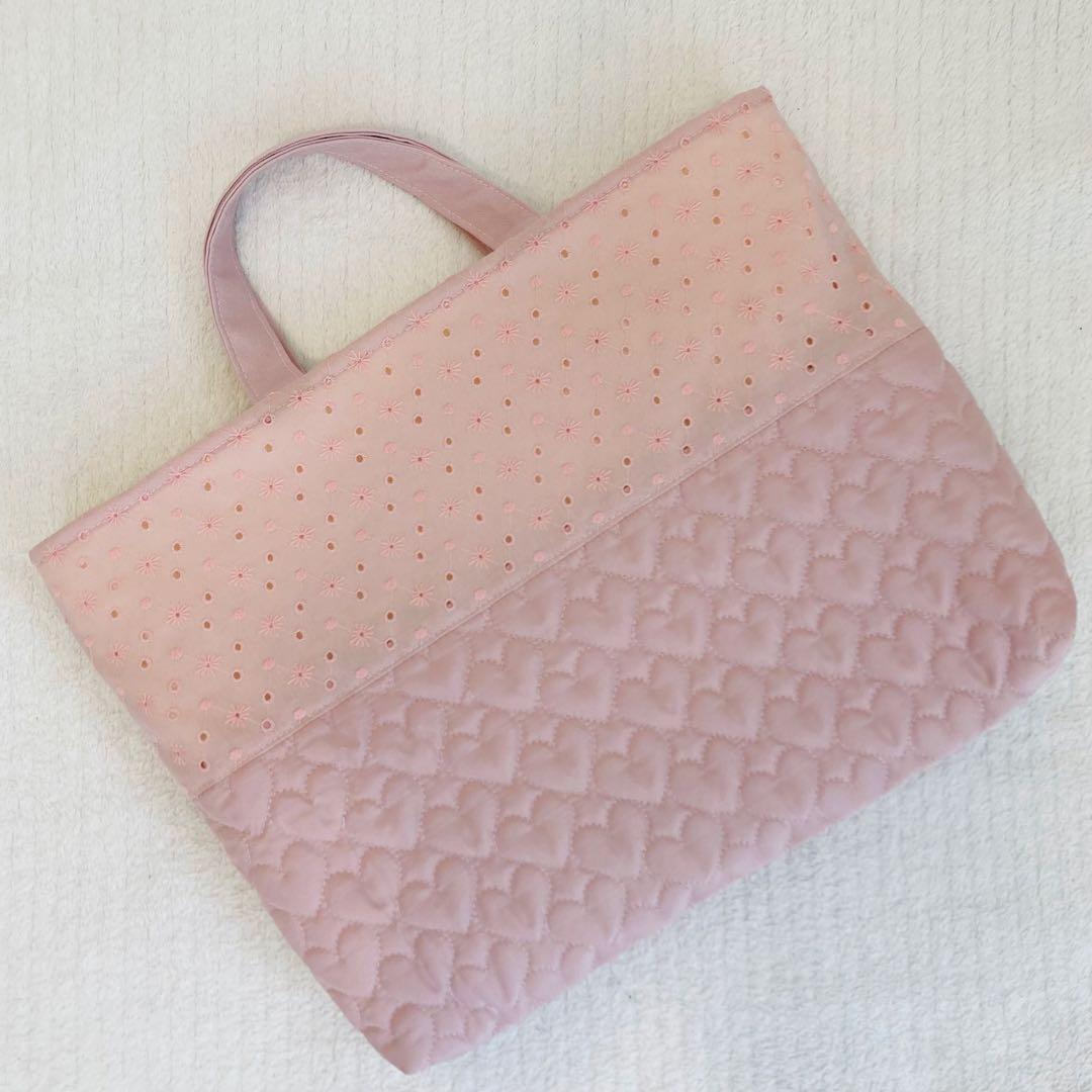 【ハンドメイド】入園入学グッズ(レース×ハートキルティング×リボン)