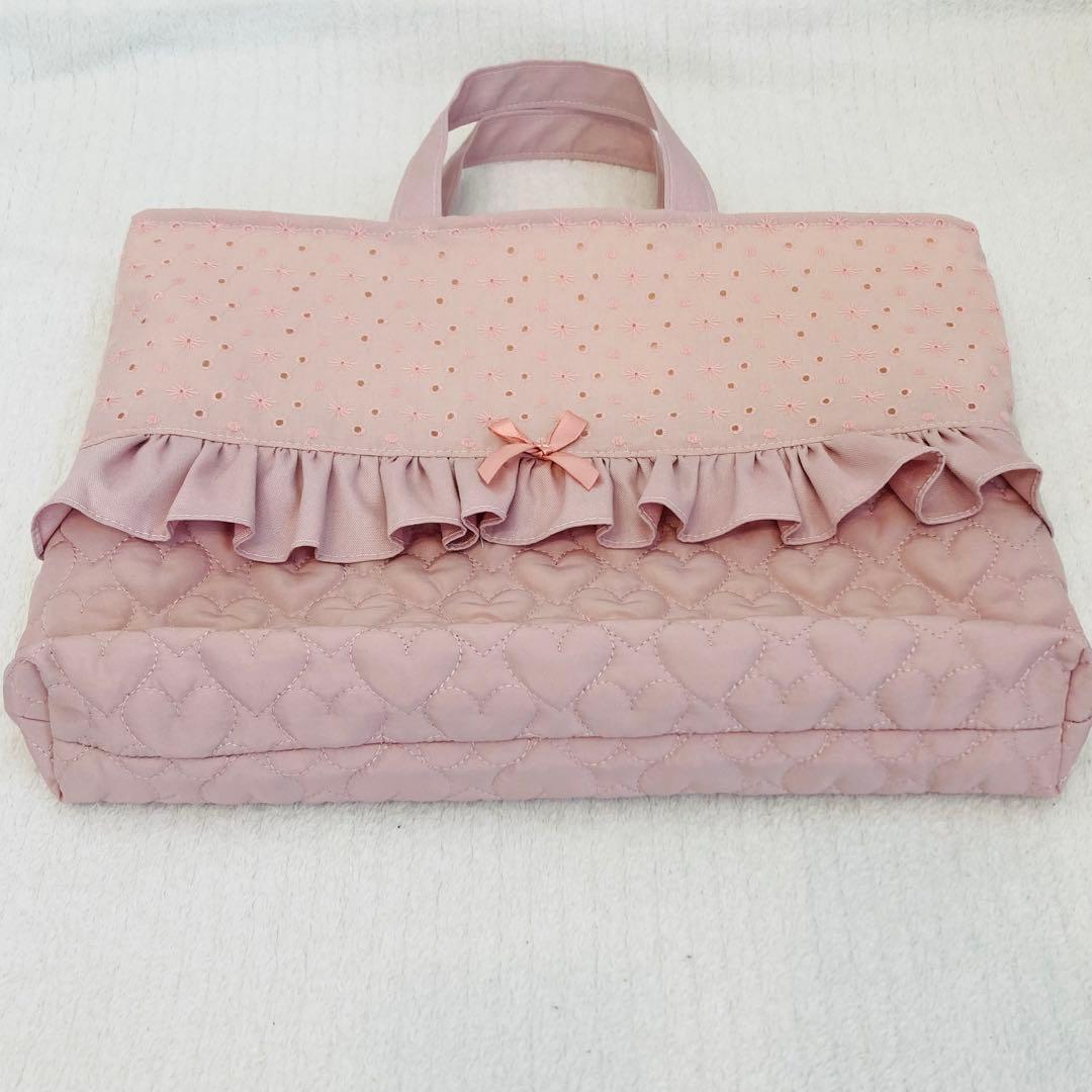 【ハンドメイド】入園入学グッズ(レース×ハートキルティング×リボン)