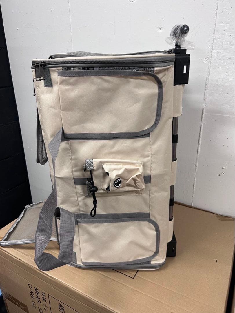 新品　未使用　猫用　犬用　ペットカート ベージュ　ペットキャリー　2匹