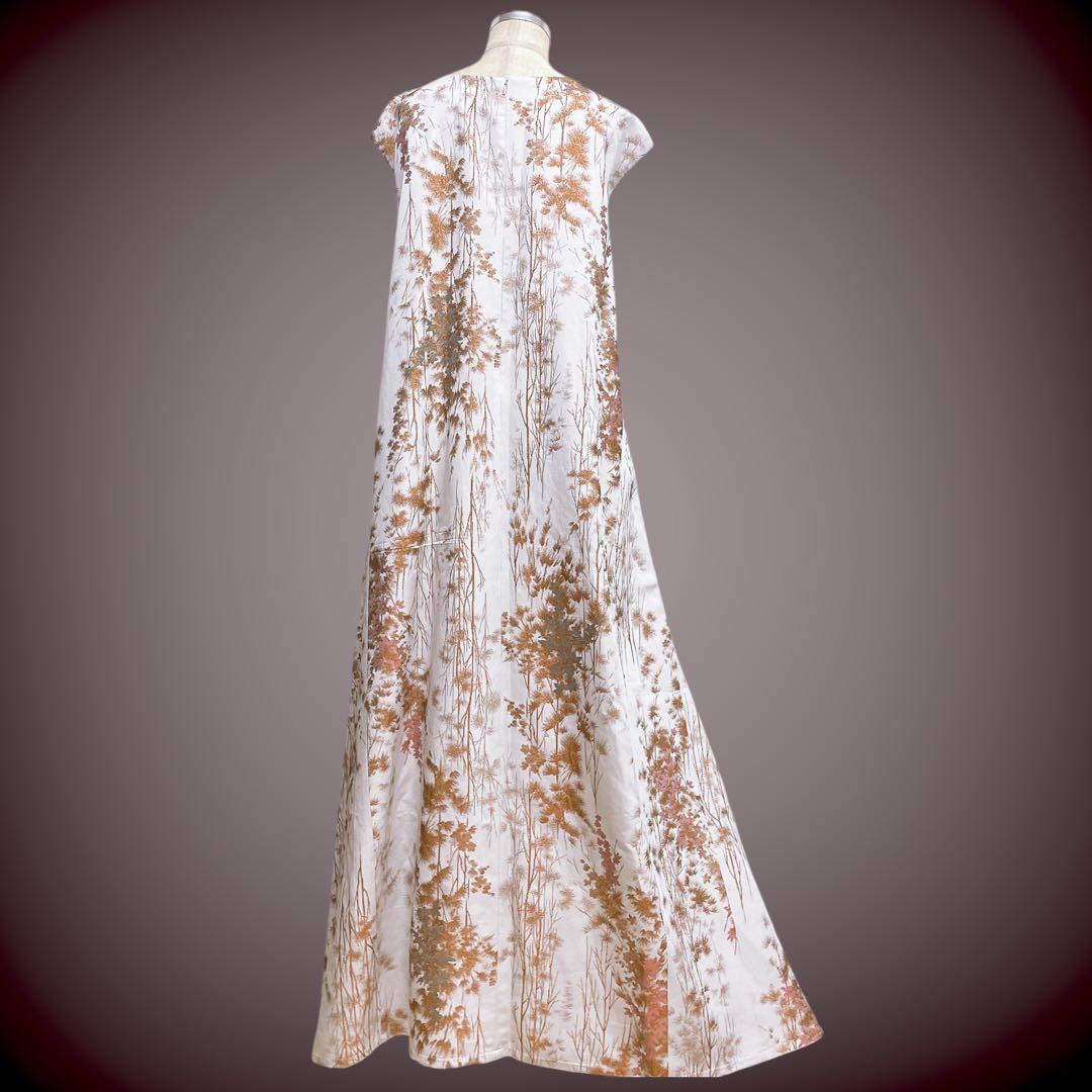 着丈140cm ラメ刺繍 マキシワンピース 着物リメイク J70413