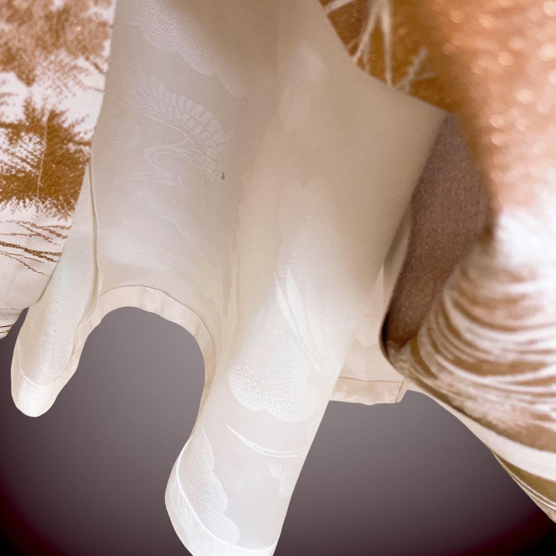 着丈140cm ラメ刺繍 マキシワンピース 着物リメイク J70413