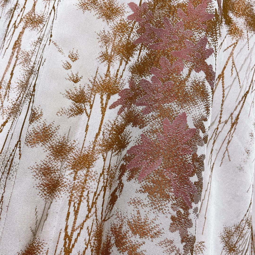 着丈140cm ラメ刺繍 マキシワンピース 着物リメイク J70413