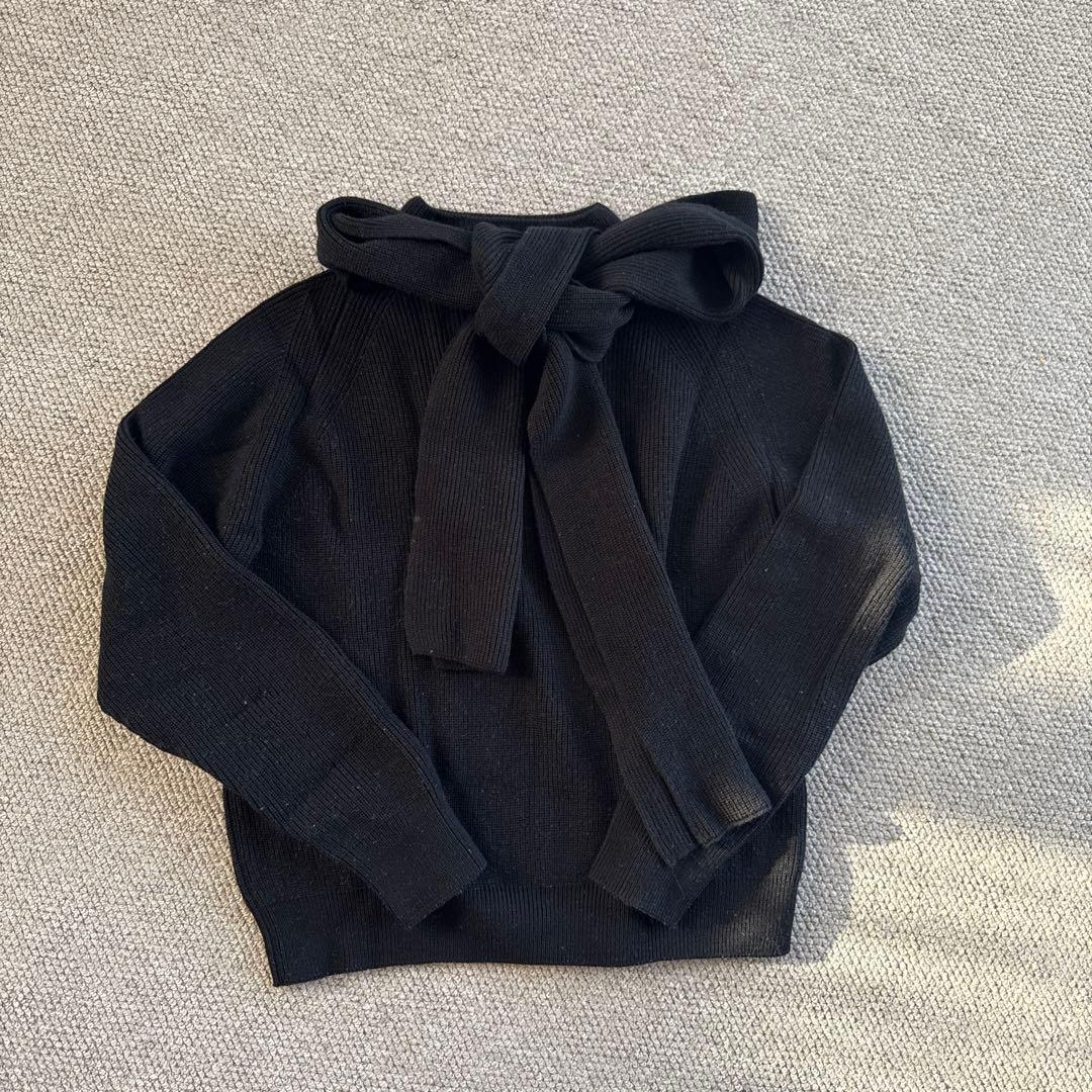 seventen by mihokawahito 黒 ボウタイニット