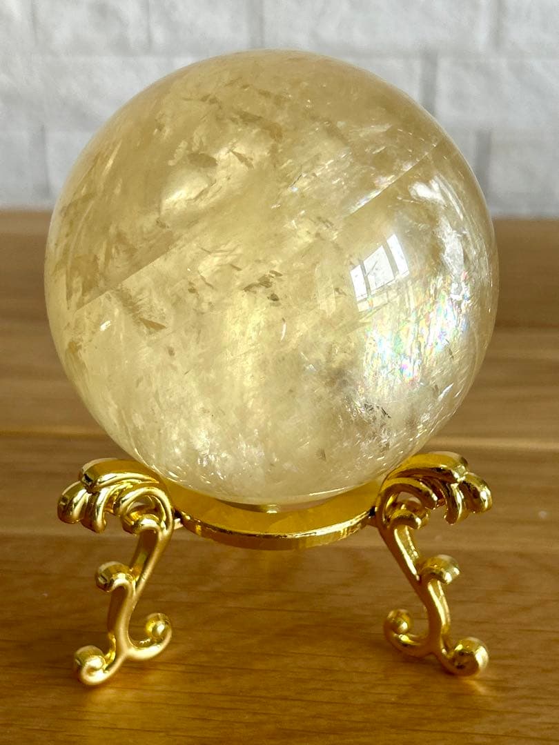 ゴールデンカルサイト　丸玉　約72㎜　スフィア