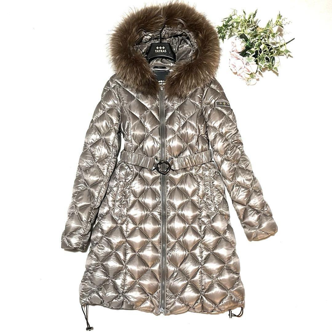 TATRAS タトラス ピアネータ リアルファー ダウンコート ブラウン艶