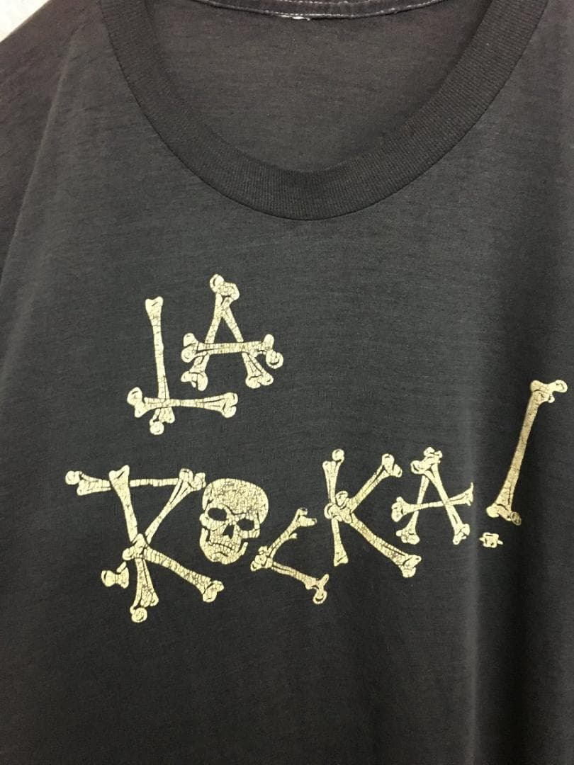 ラロッカ 80s 90s 希少 スカル ヴィンテージ Tシャツ タグなし M相当
