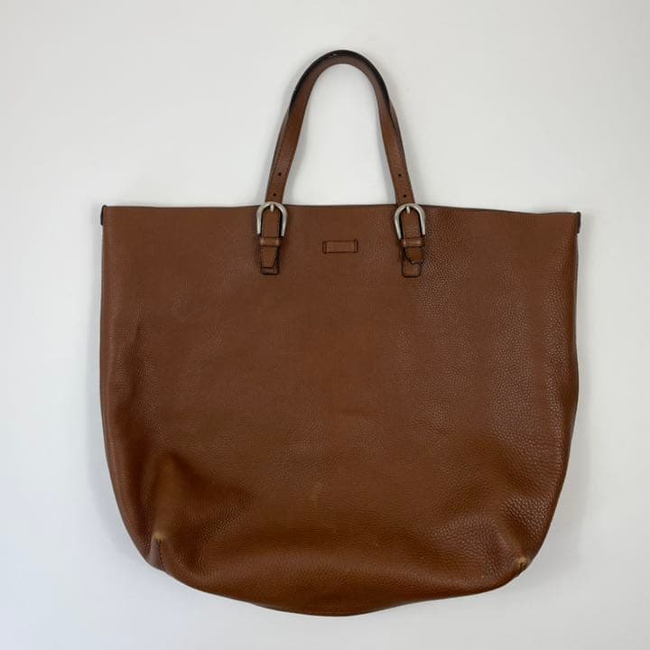 GUCCI グッチ 大判レザートートバッグ シボ革