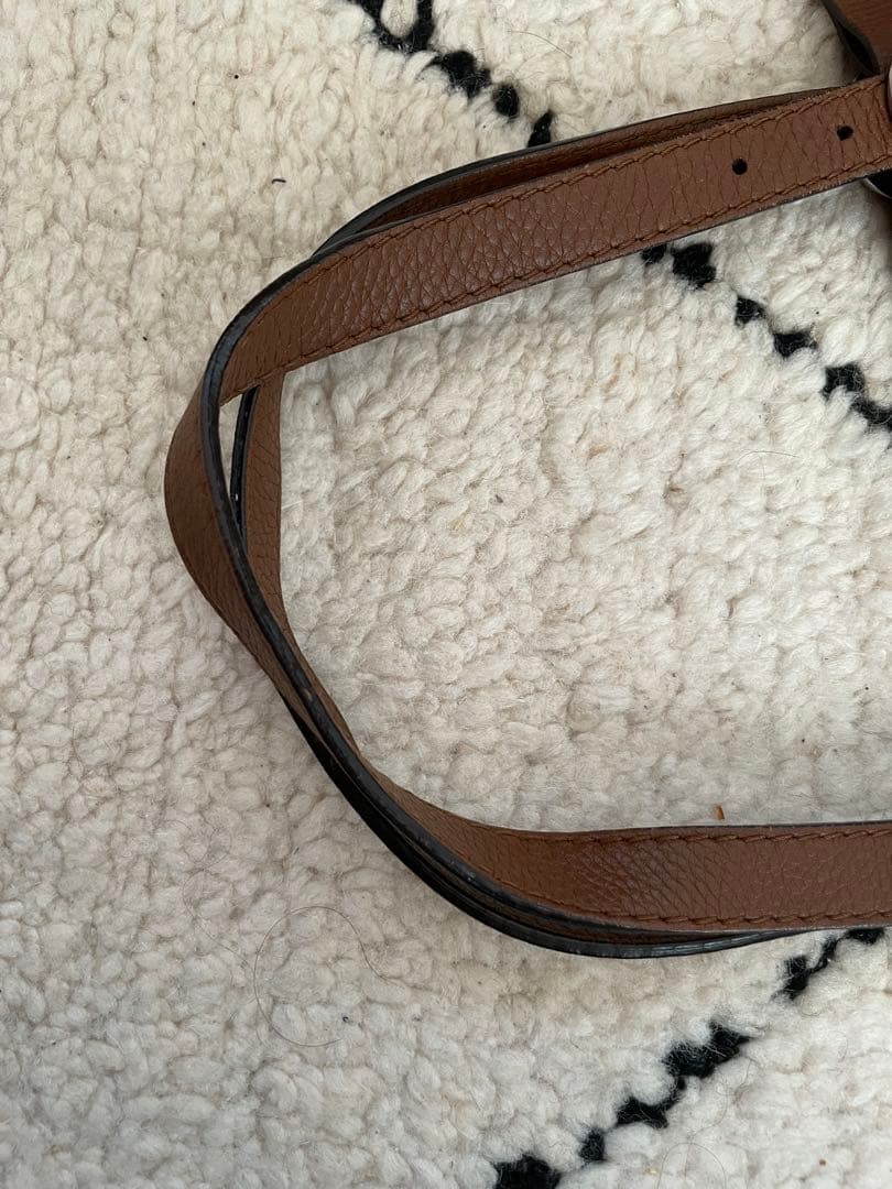 GUCCI グッチ 大判レザートートバッグ シボ革