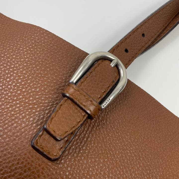 GUCCI グッチ 大判レザートートバッグ シボ革