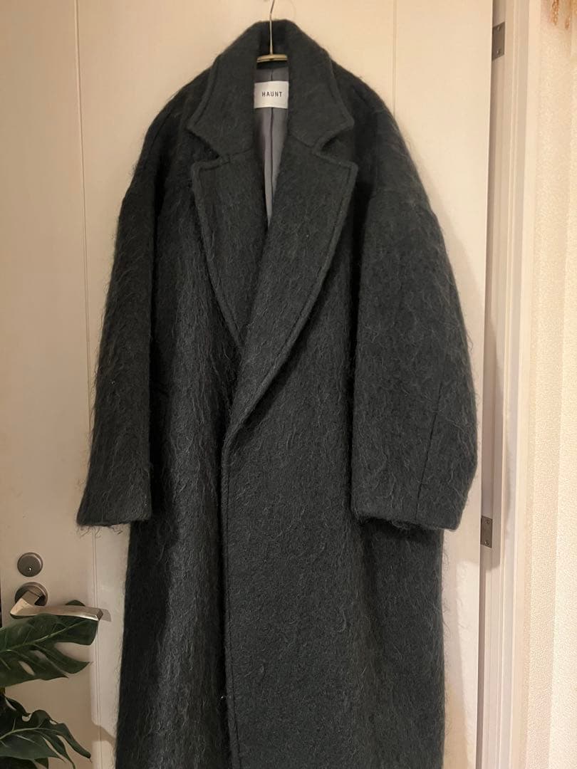 ハウント　HAUNT シャギーコート グレーグリーン モヘア　モヘヤ　M 36