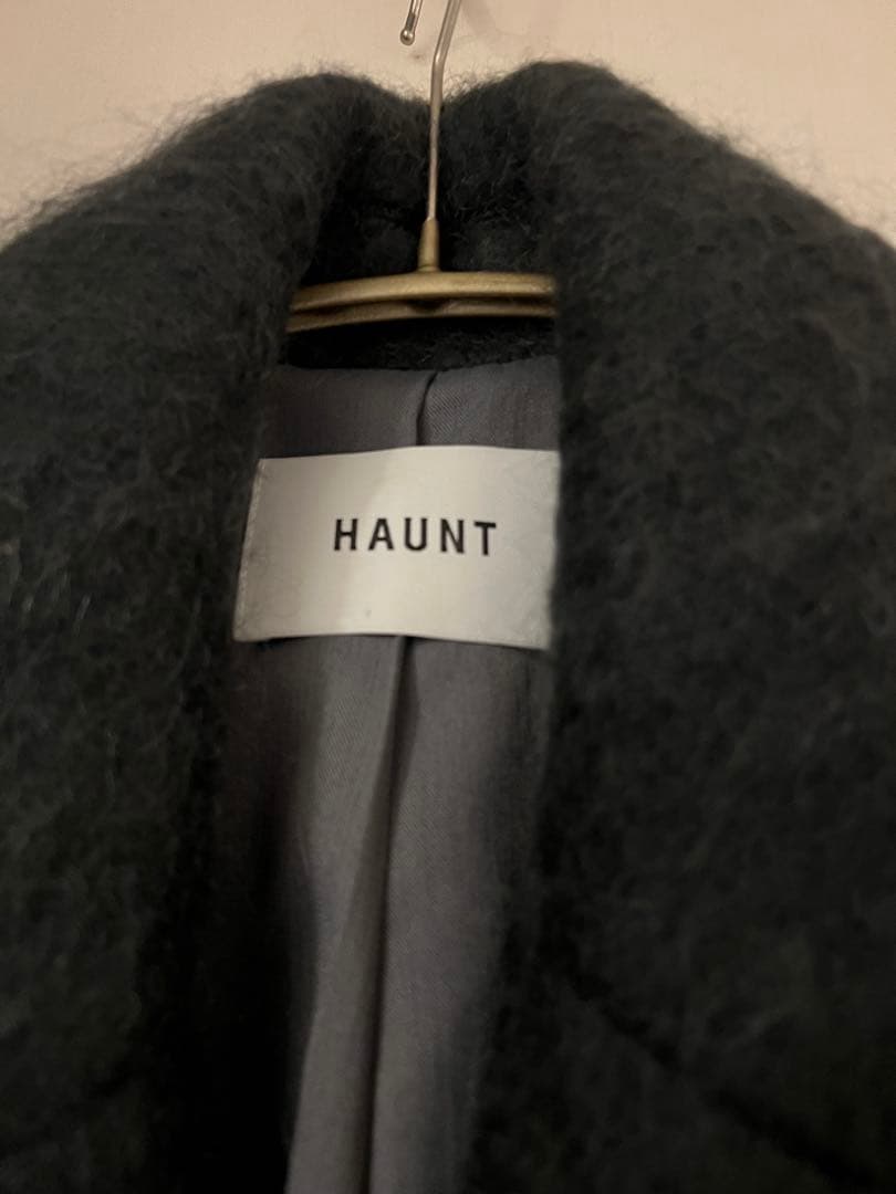 ハウント　HAUNT シャギーコート グレーグリーン モヘア　モヘヤ　M 36