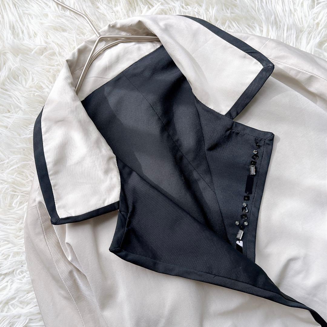 【美品】マックスマーラ ロングコート リバーシブル ベルト付き ビジュー XL