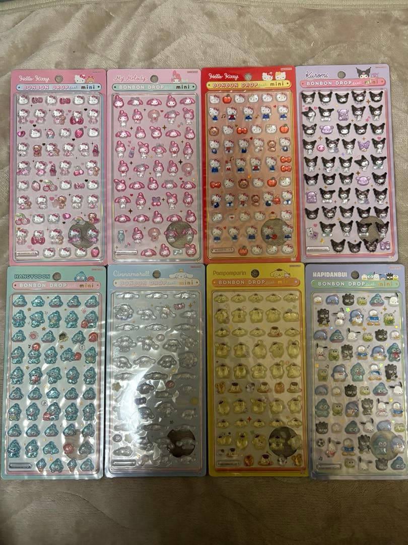 【正規品】【まとめ売】ボンボンドロップシール　ミニ　サンリオ 8種