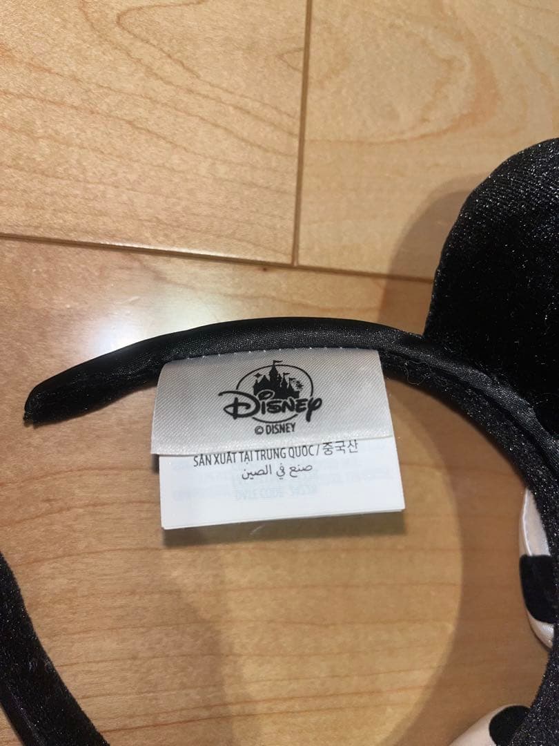 カリフォルニアディズニー ミニーカチューシャ 白黒ドット 水玉