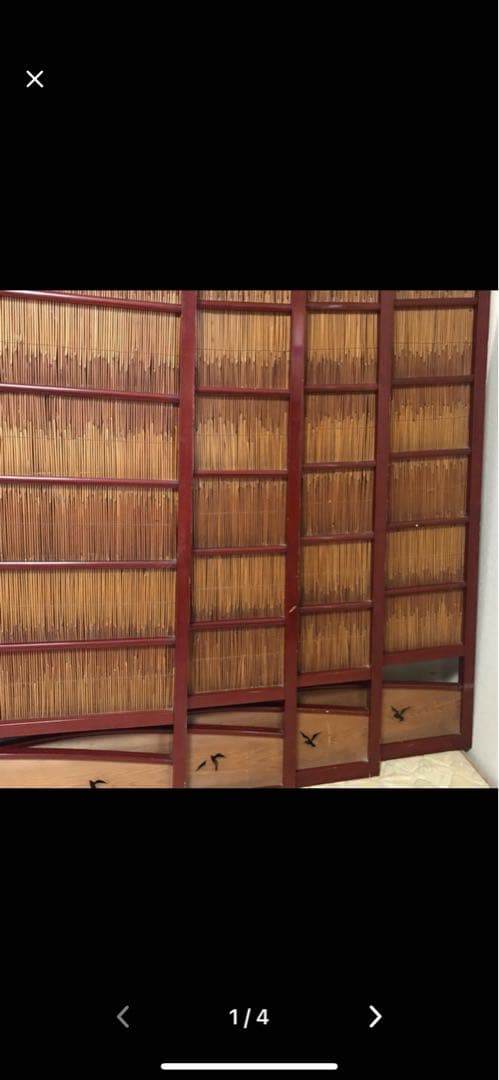 京都 お茶屋の襖戸 明治時代の超アンティーク ４枚 木製